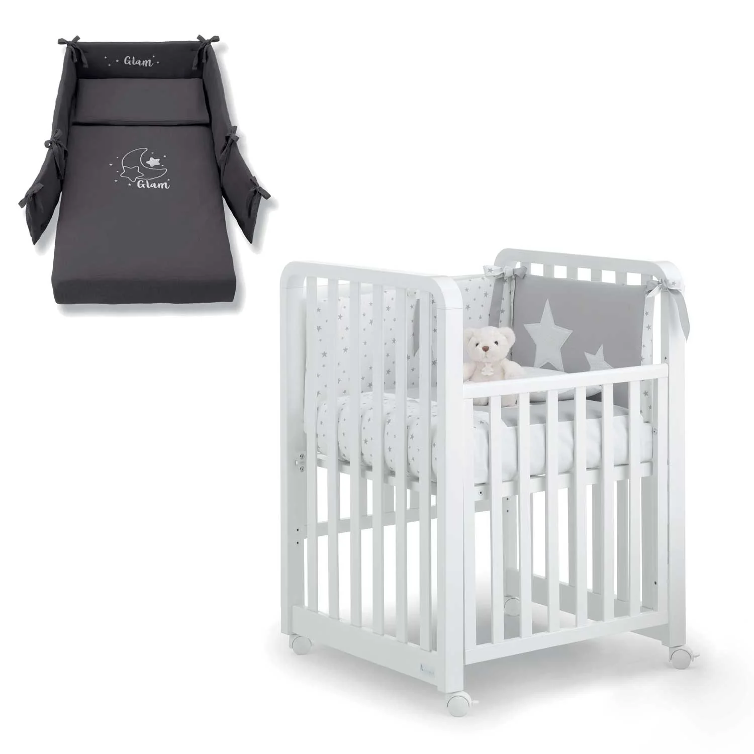 Azzurra Design - Lettino Glam  9 In 1 + Materasso + Completo Piumone Glammy - Image 3