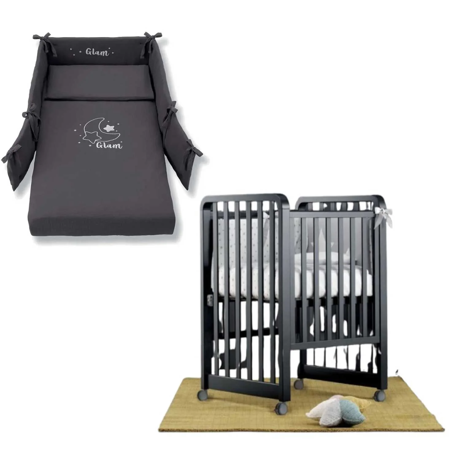 Azzurra Design - Lettino Glam  9 In 1 + Materasso + Completo Piumone Glammy - Image 5