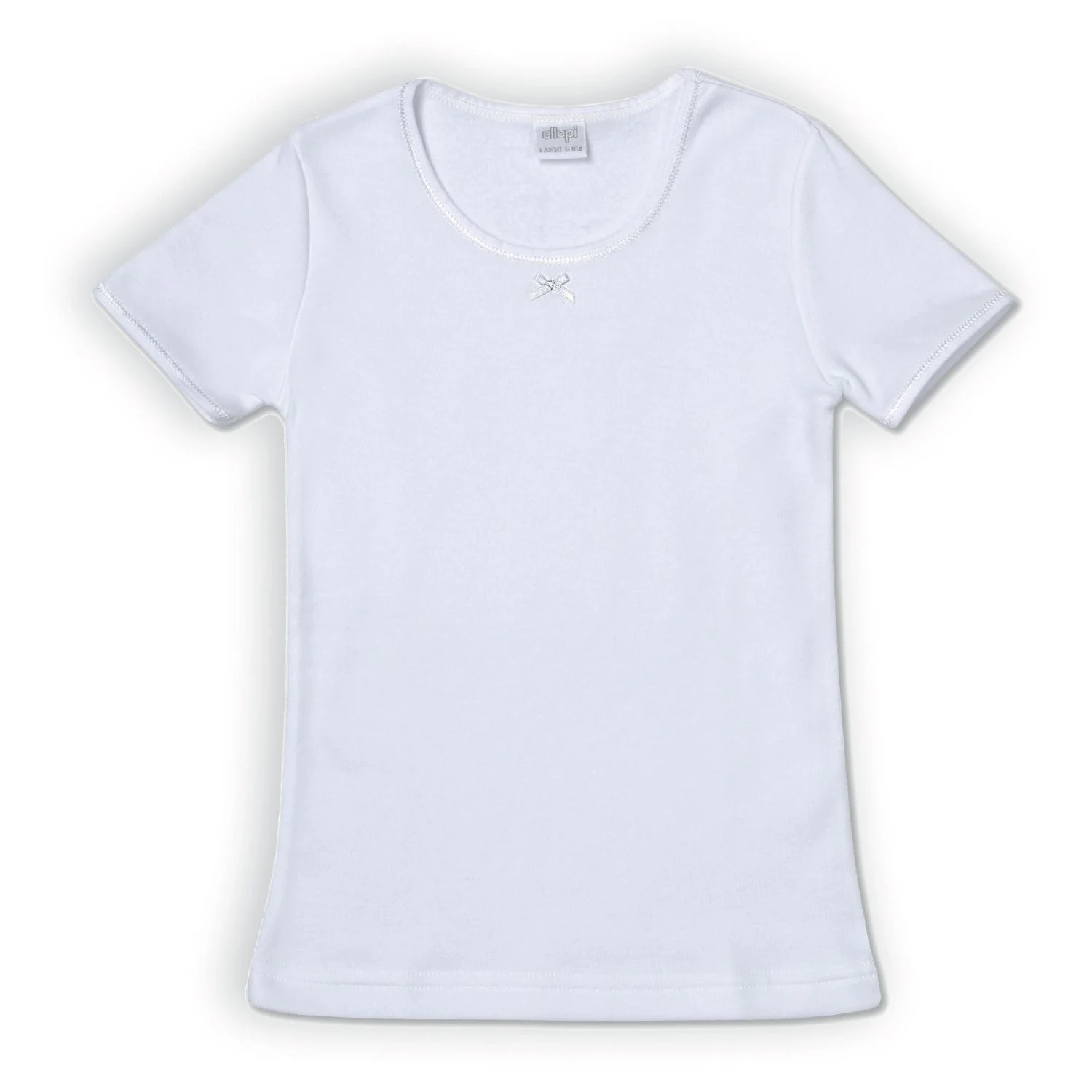 Ellepi - Maglia a maniche corte bianca da bambina in caldo cotone
