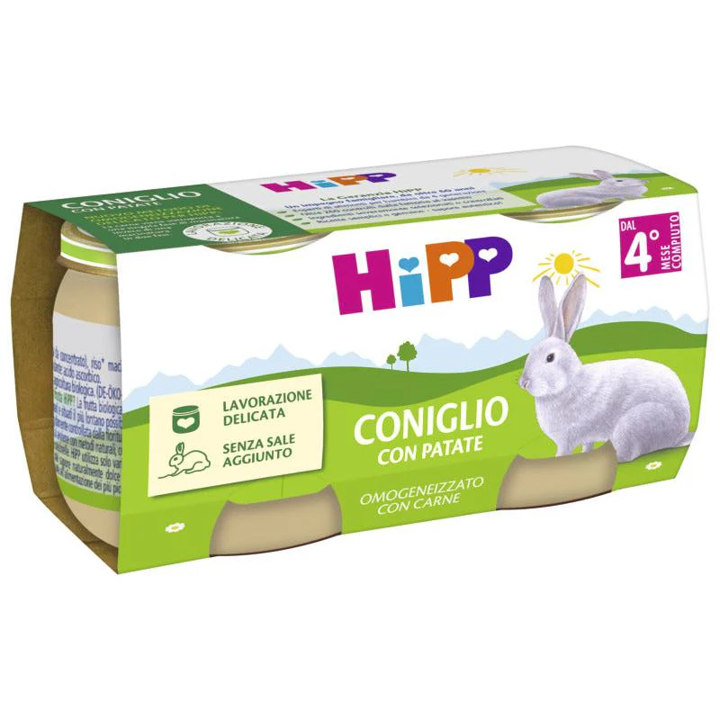 Hipp - Omogeneizzato Coniglio Con Patate: Confezione 2x80 gr