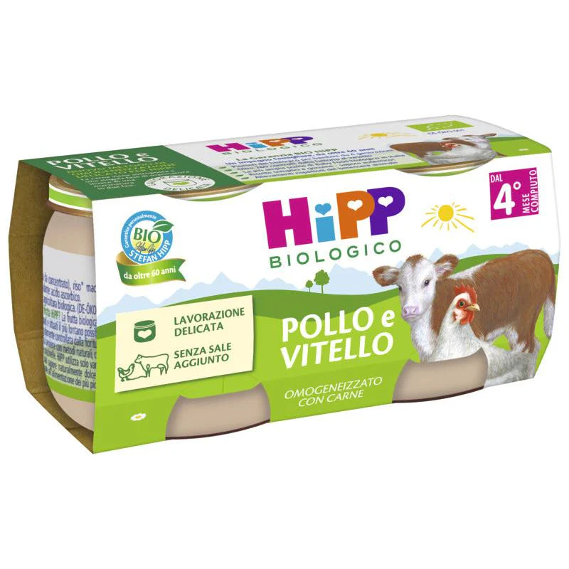 Hipp - Omogeneizzato Pollo E Vitello: Confezione 2x80 gr