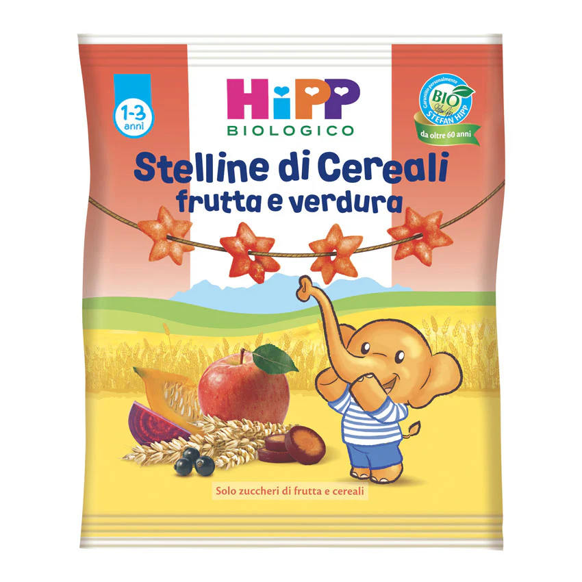 Hipp - Snack Stelline Cereali Alla Frutta E Alla Verdura: Confezione 30 gr