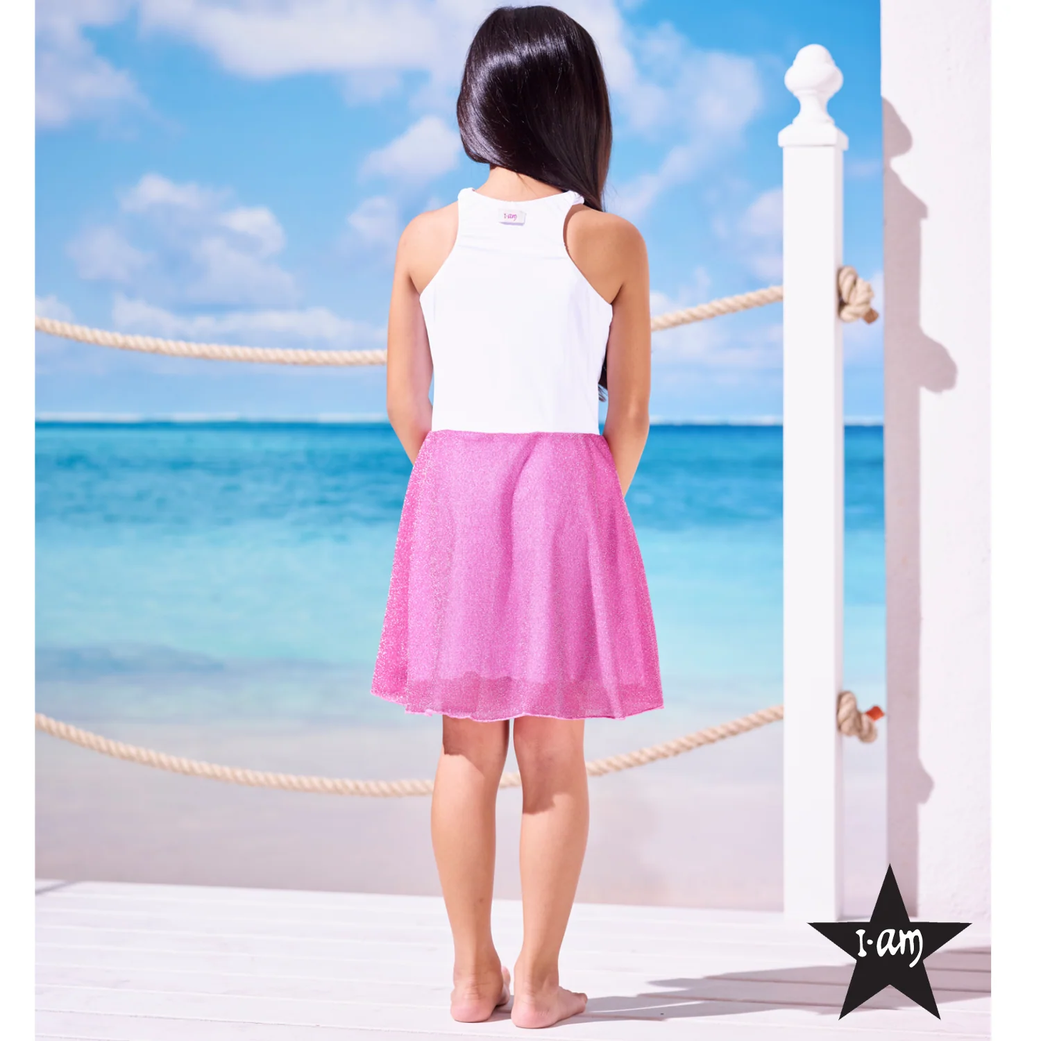 I Am Bikini - Copri Costume Glitter Rosa Bambina Junior ULTIMA TAGLIA 8 ANNI - Image 2