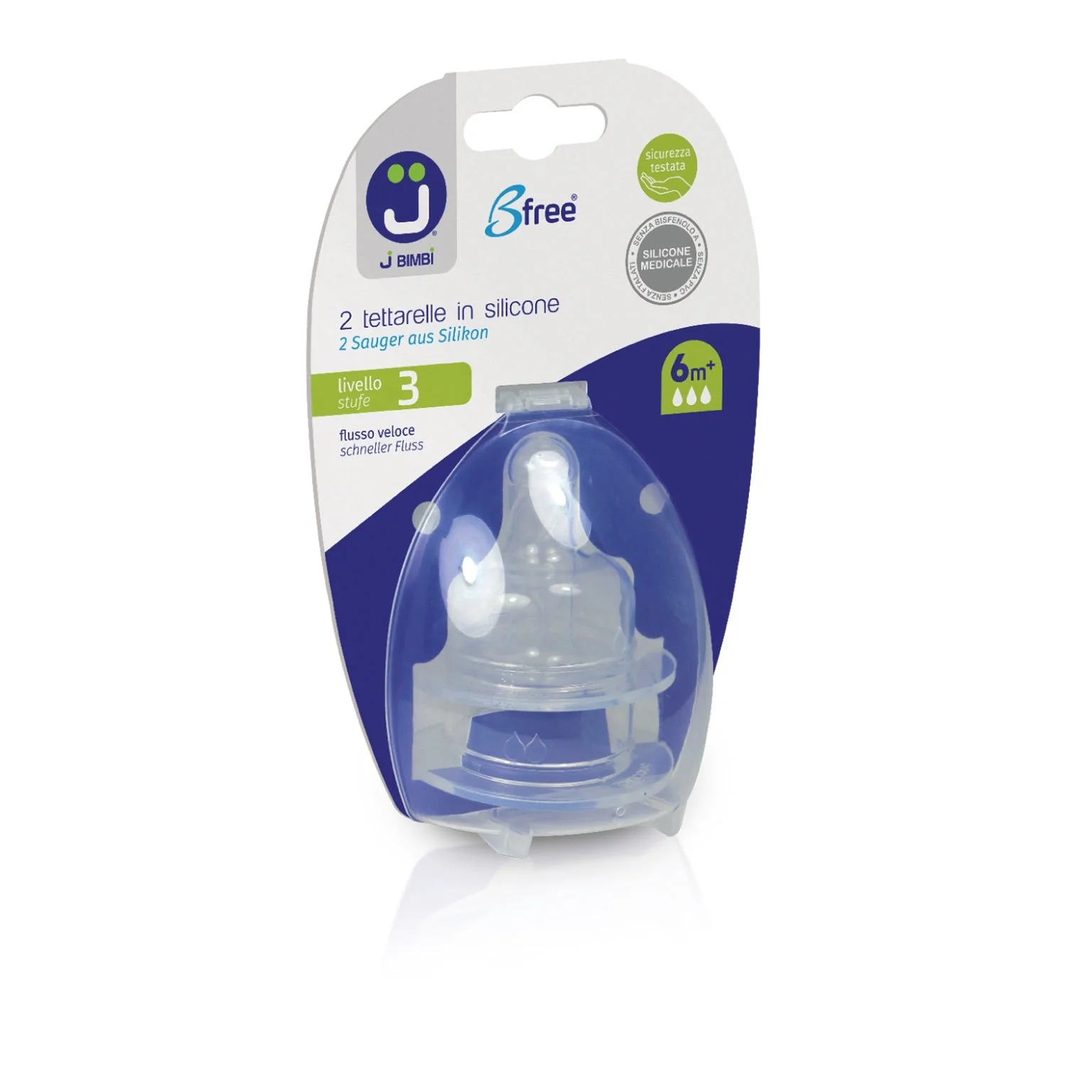 J BIMBI - Bfree Tettarelle in Silicone per Classic e Super Glass - 2pz - Image 5