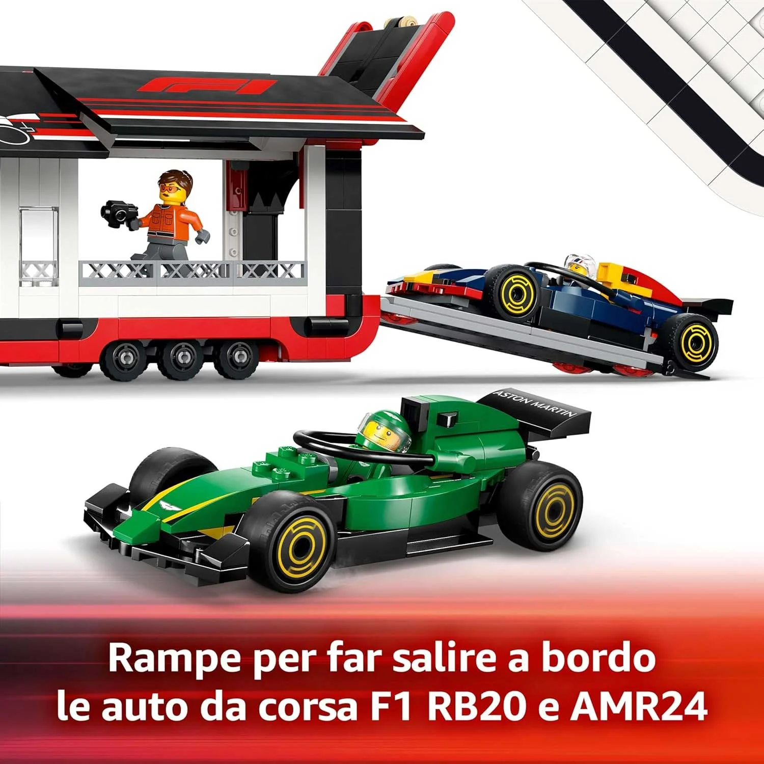 LEGO - City Autotrasportatore F1 con monoposto RB20 e AMR24 F1 60445 - Image 4