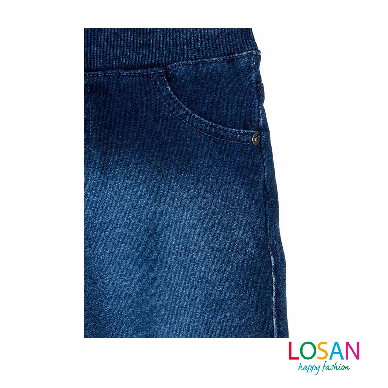 Losan - Bermuda Effetto Denim con Risvoltino Bambino Junior - Image 3
