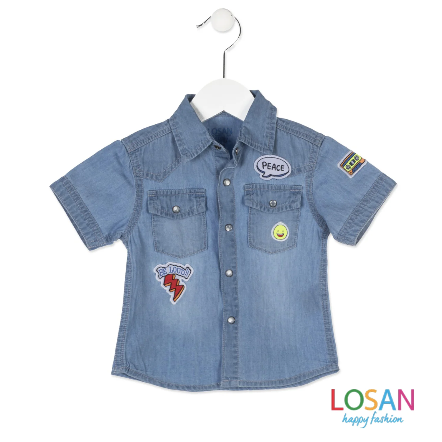 Losan - Camicia Jeans Manica Corta Baby Bimbo - Image 2