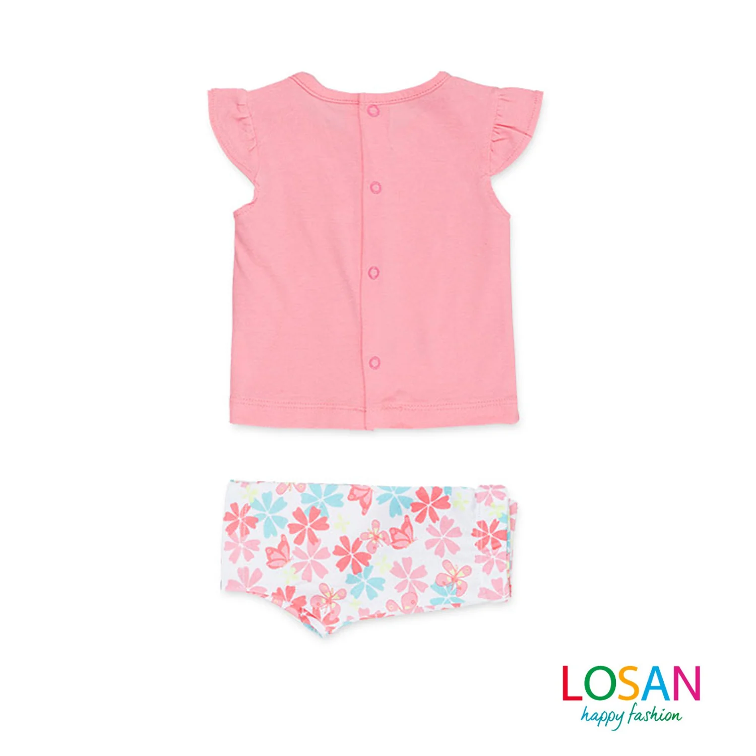Losan - Completo a Fiori Maglietta + Leggings Neonata ULTIMA TAGLIA 0-1 MESI - Image 2