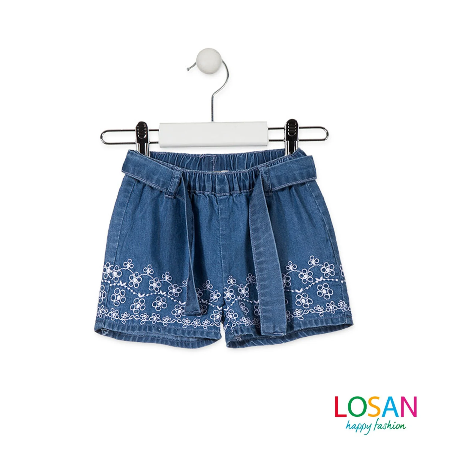Losan - Completo Maglietta e Shorts in Denim Baby Bambina - Image 4