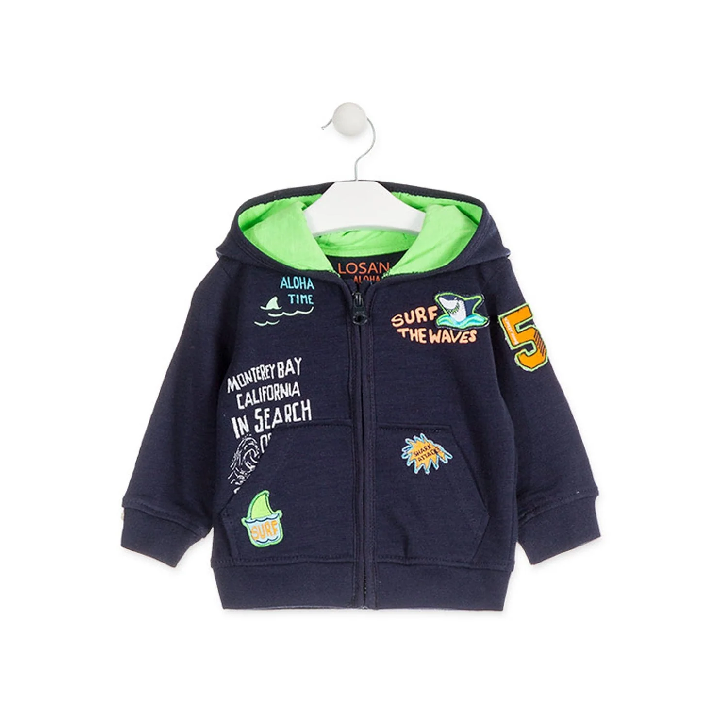 Losan - Felpa Blu Marino "Shark" Baby Bambino ULTIMA TAGLIA 3-6 MESI