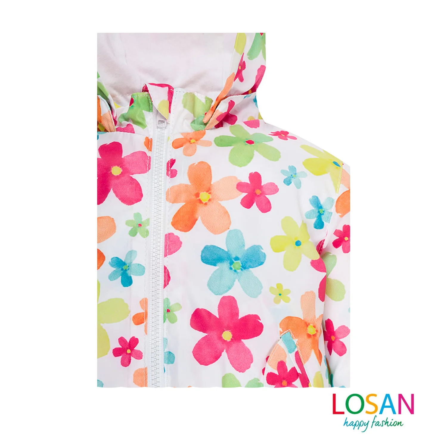 Losan - Giubbotto con Cappuccio a Fiori Baby Bambina - Image 4