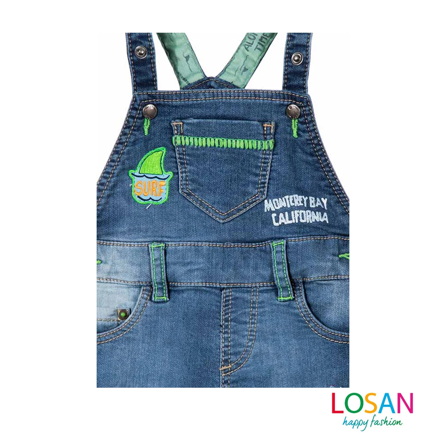 Losan - Salopette in Felpa effetto Jeans Baby Bambino - Image 4