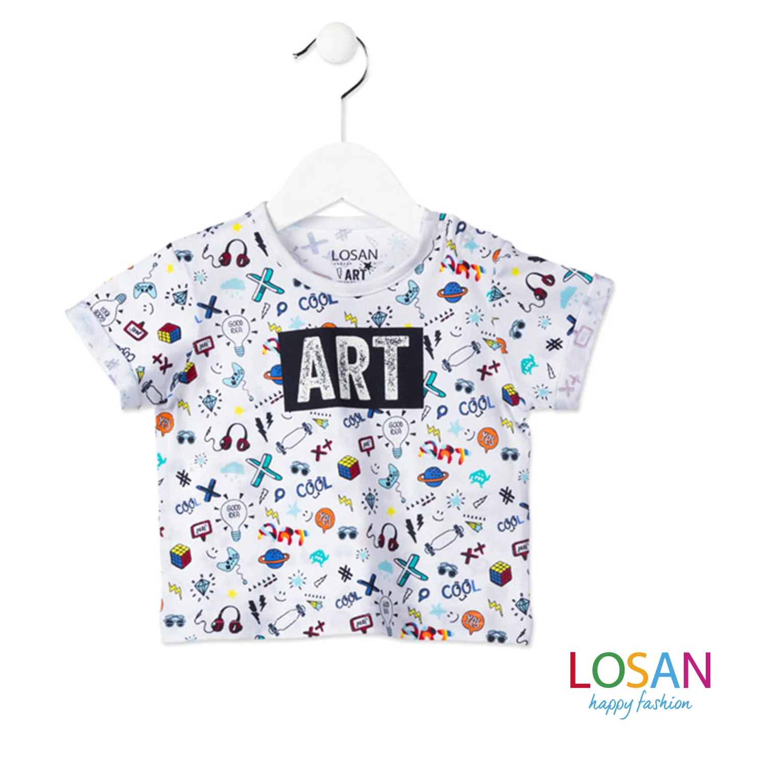Losan - T-shirt Baby Bimbo Manica Corta Stampe Colore Bianco - Image 2