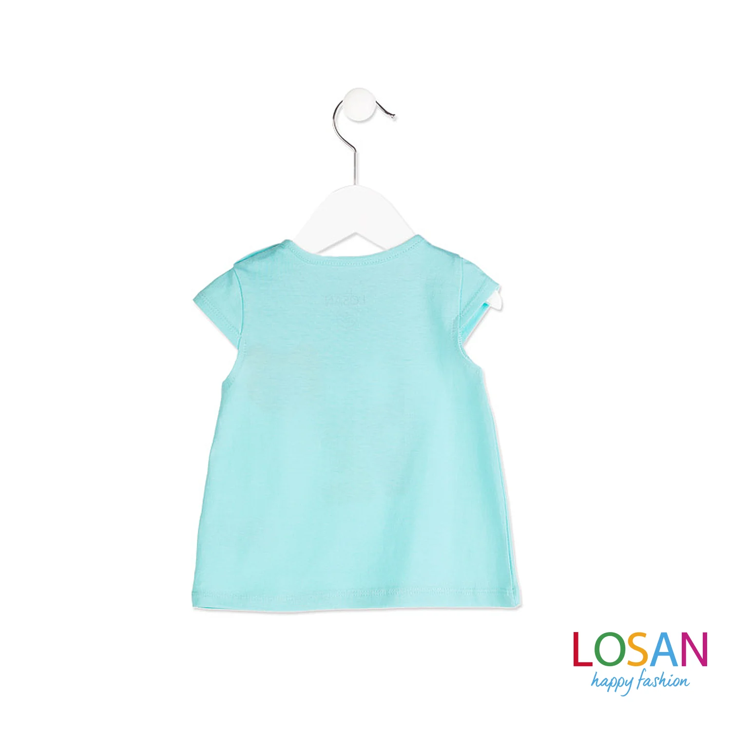 Losan - T-shirt Smanicata Baby Bimba Stampata Verde Acqua ULTIMA TAGLIA 3-6M - Image 2