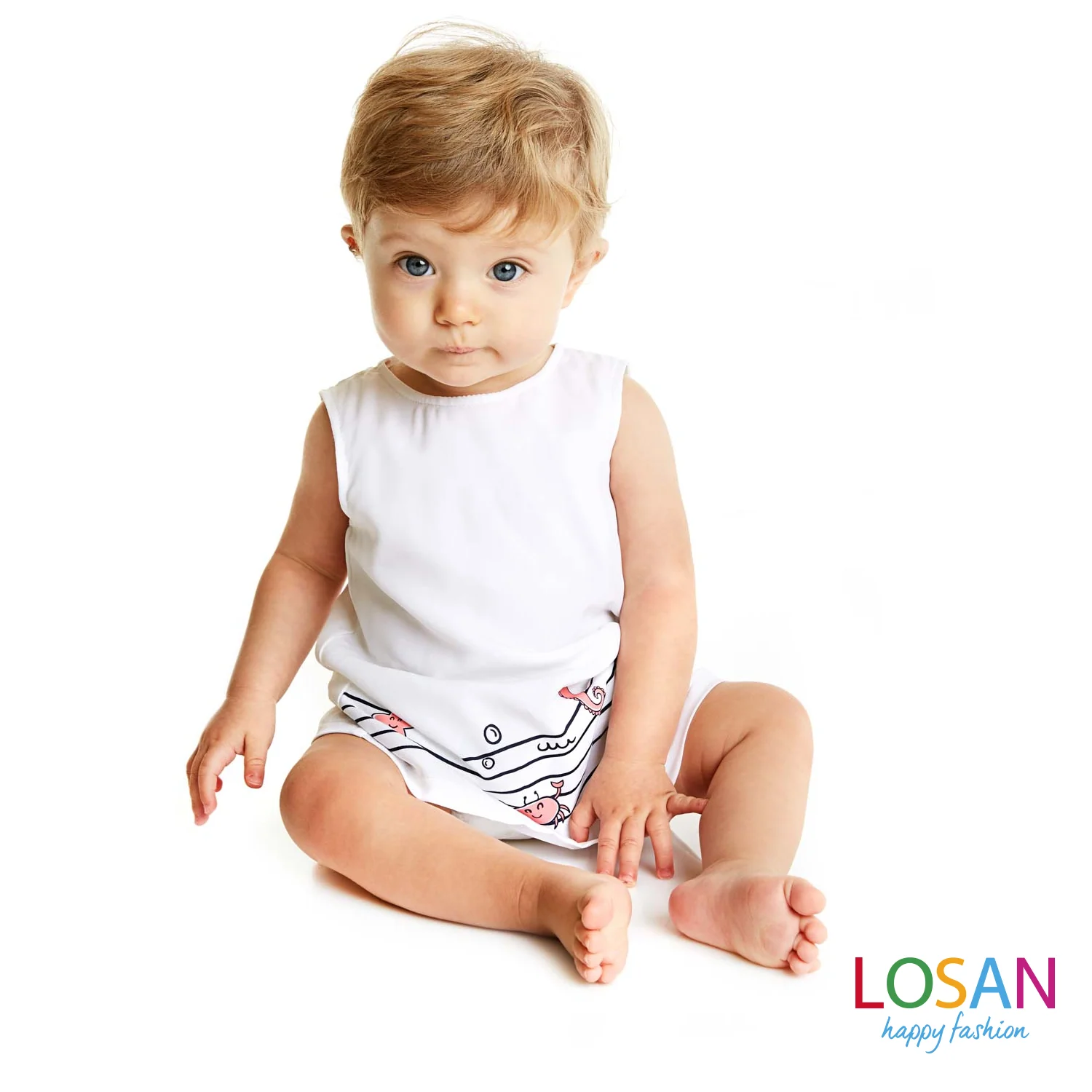 Losan - Vestitino Bimba Neonata Colore Bianco + Culotte ULTIMA TAGLIA 0-1 MESI - Image 4