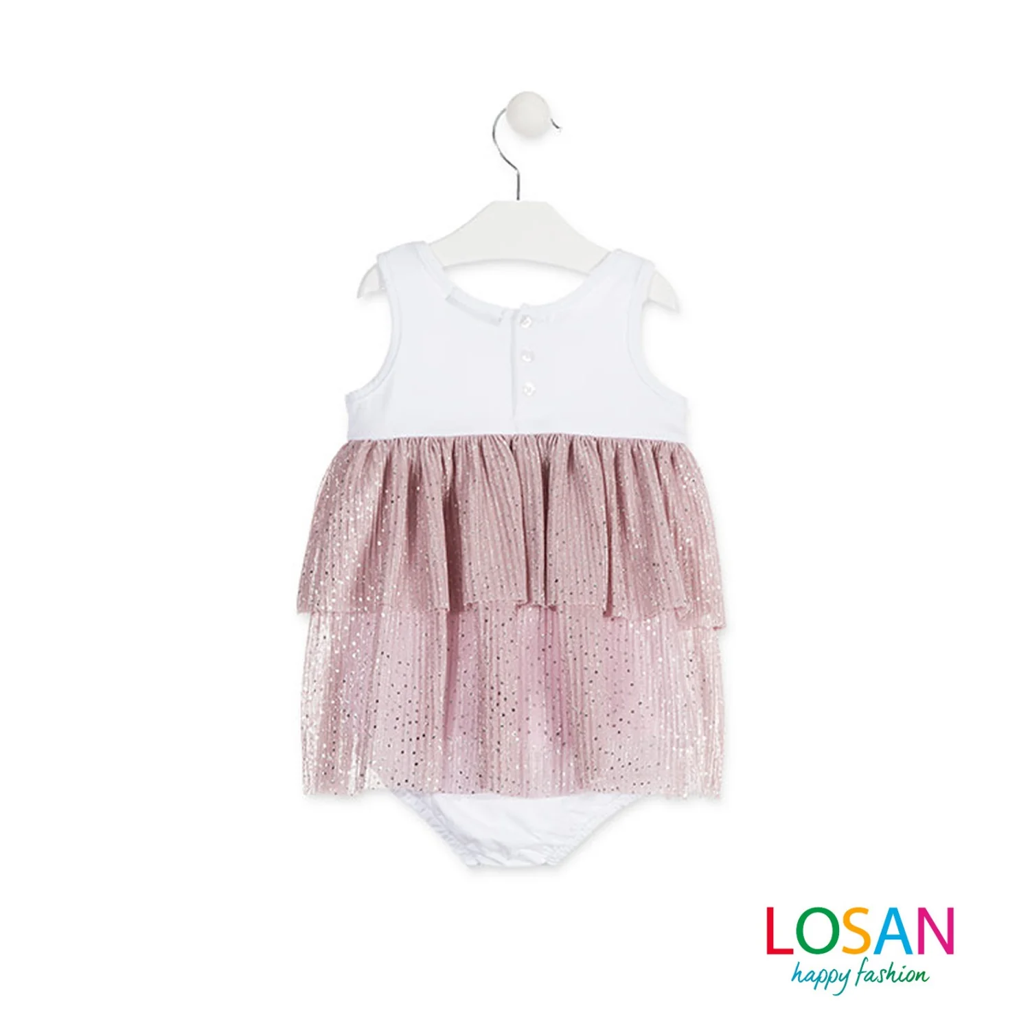Losan - Vestito con Mutandina in Tulle Rosa Baby Bambina - Image 2