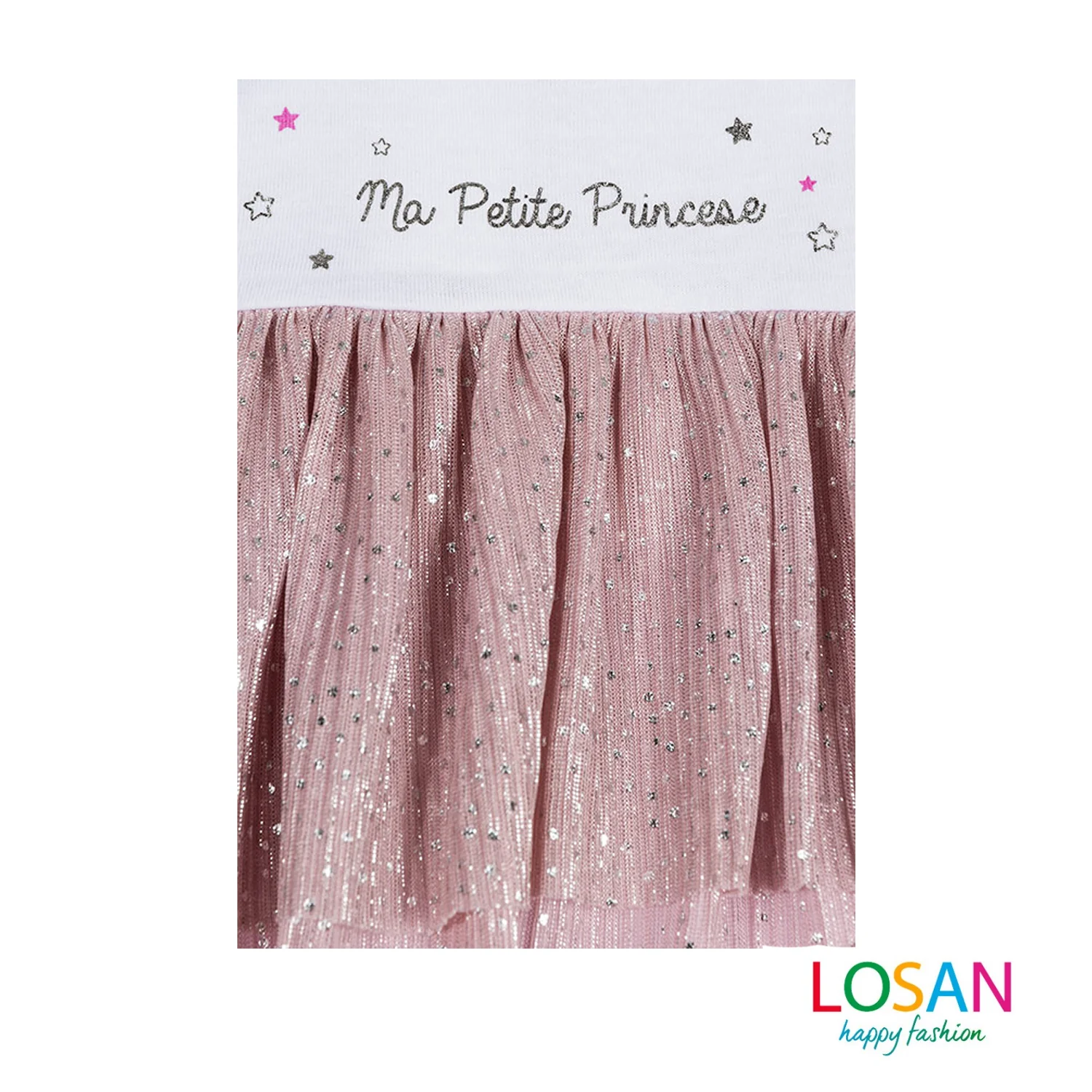 Losan - Vestito con Mutandina in Tulle Rosa Baby Bambina - Image 3