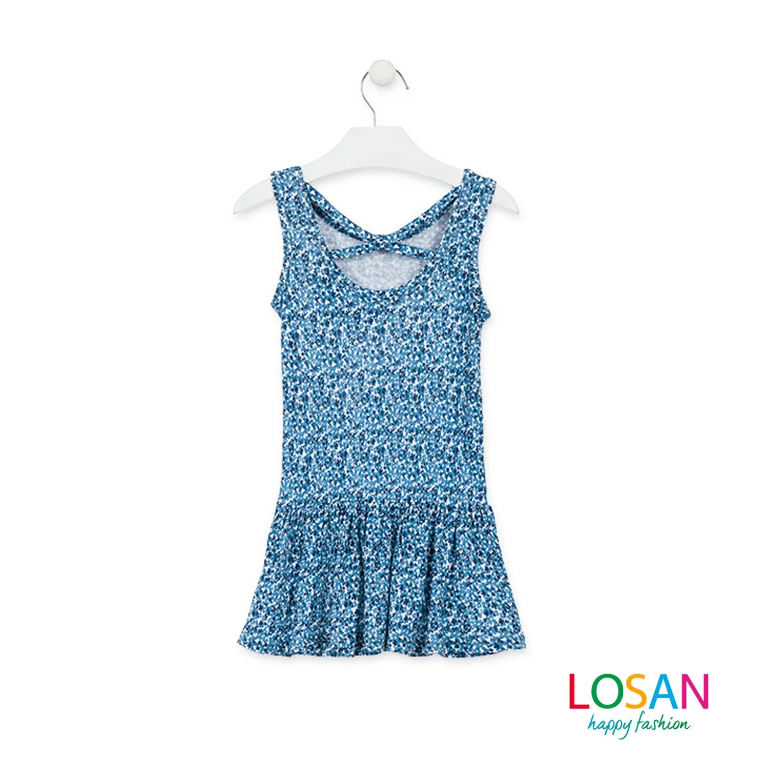 Losan - Vestito in Jersey a Fiori Blu Bambina Junior - Image 2