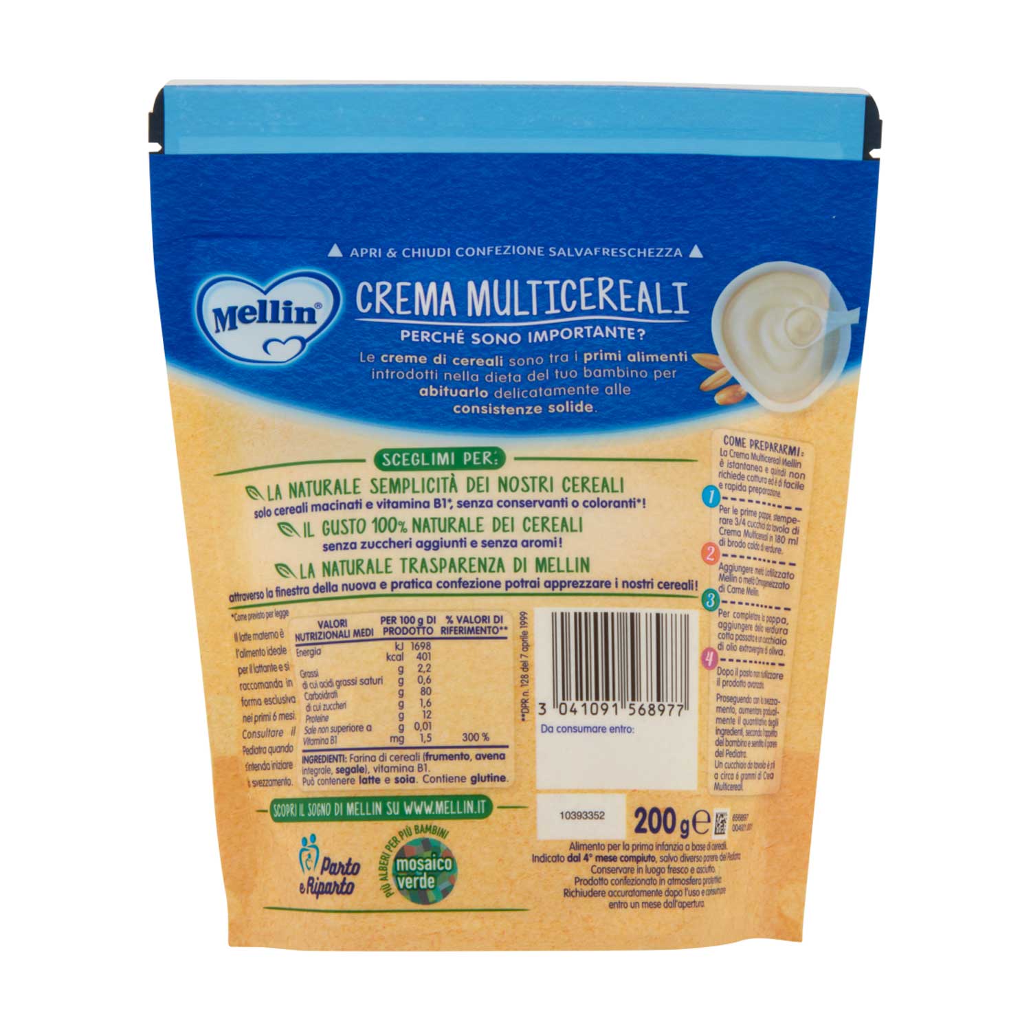 Mellin - Crema Multicereali: Confezione 200 gr - Image 3