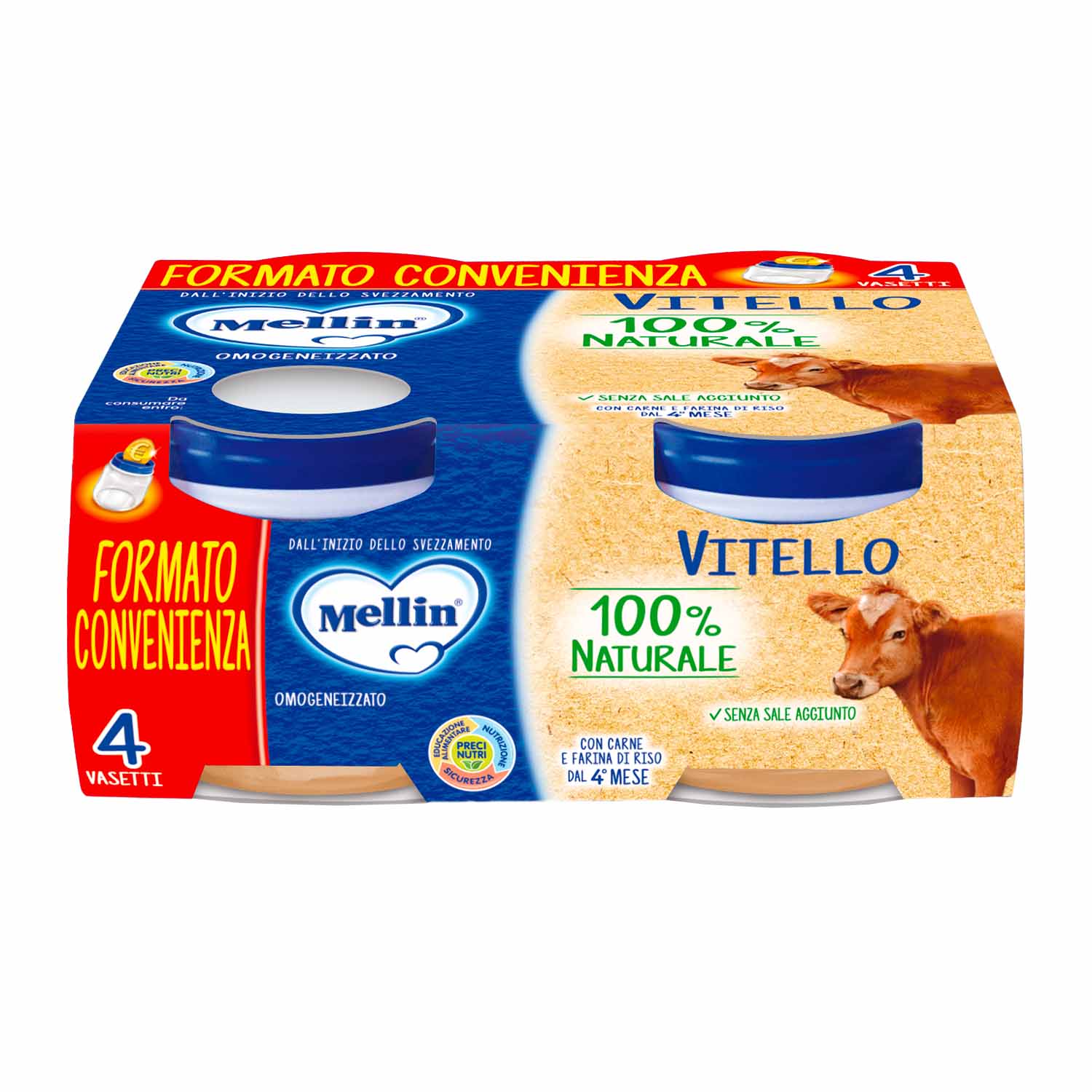 Mellin - Omogeneizzato Vitello: Confezione 4x80 gr