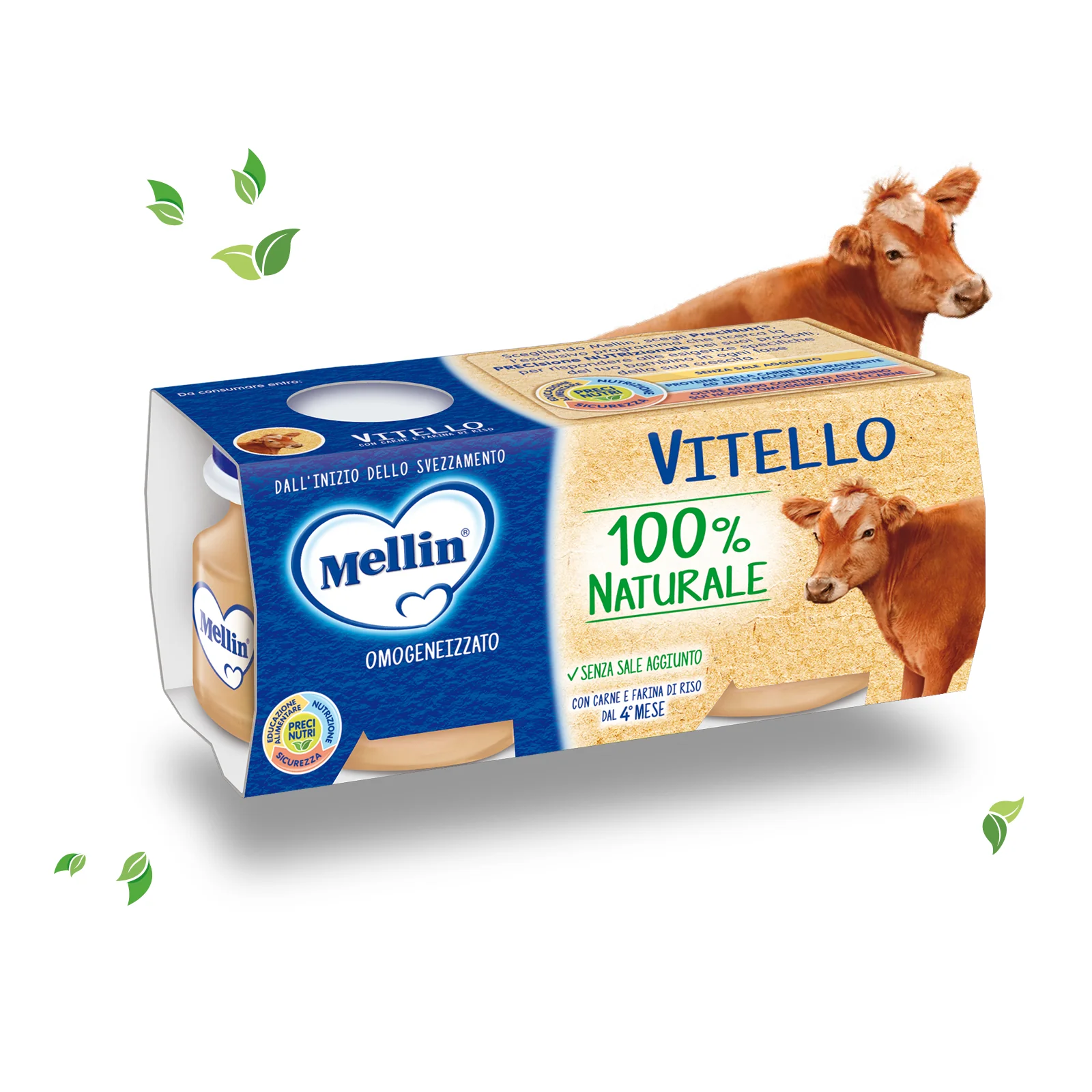 Mellin - Omogeneizzato Vitello - Confezione 2x80 gr