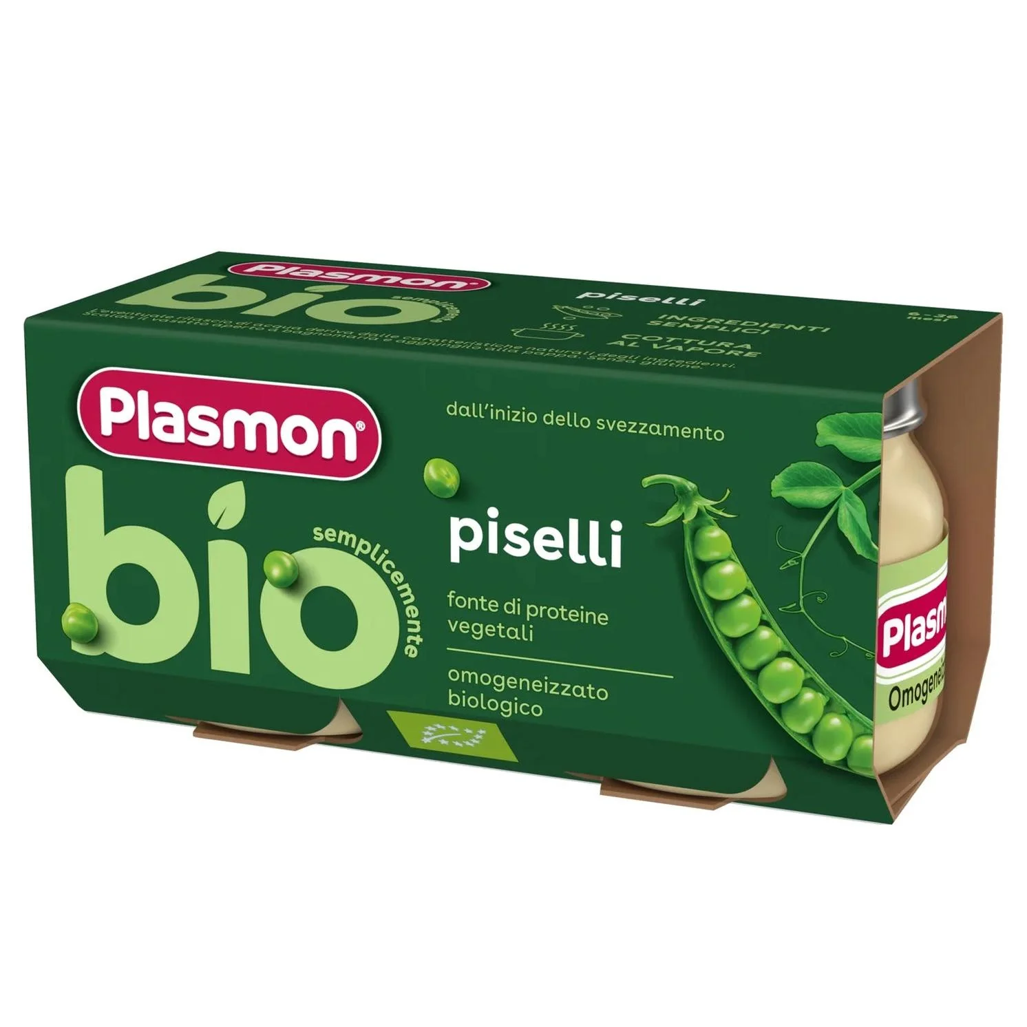 Plasmon - BIO Omogeneizzato Piselli: Confezione 2x80 gr