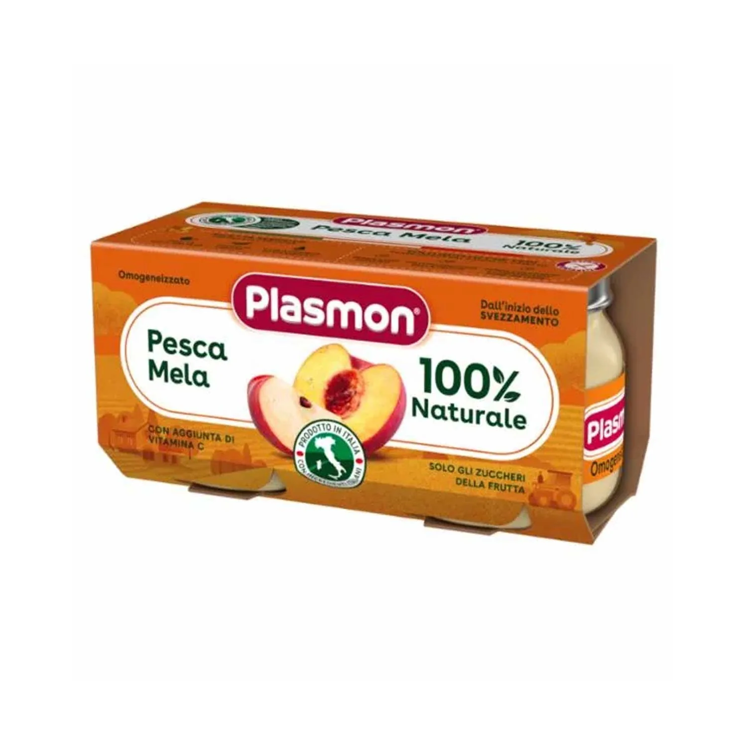 Plasmon - Omogeneizzato Frutta Mela Pesca: Confezione 2x80 gr