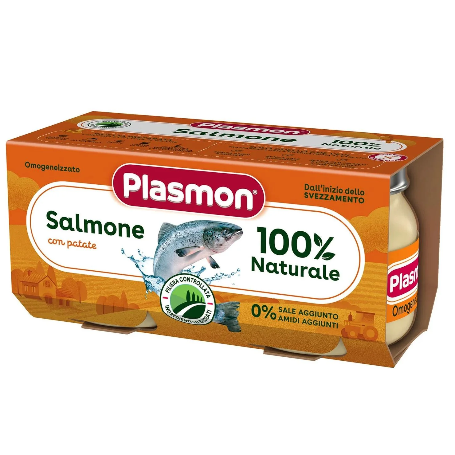 Plasmon - Omogeneizzato Salmone Verdure: Confezione 2x80 gr