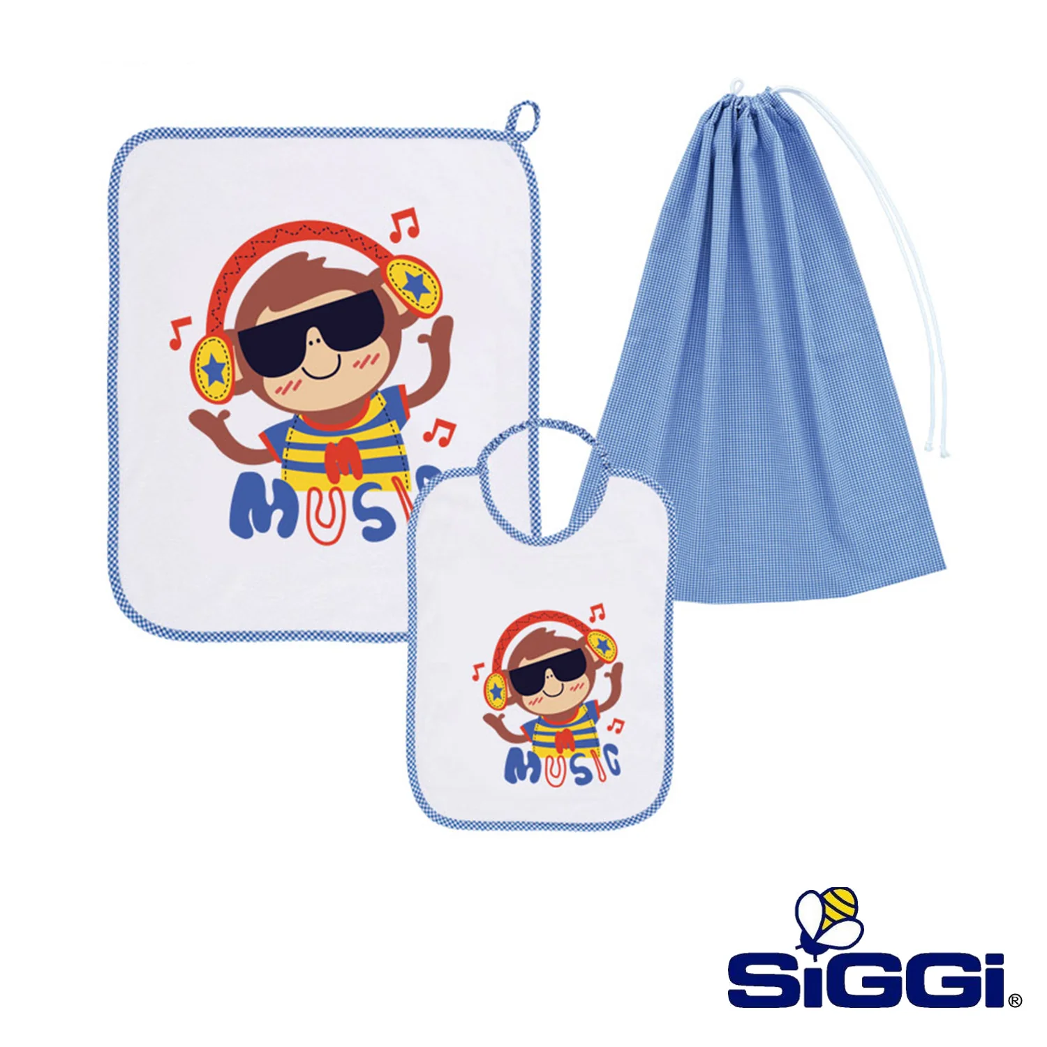 Siggi - Set Asilo Bimbo 3pz Asciugamano Sacchetta Bavaglino - Image 10