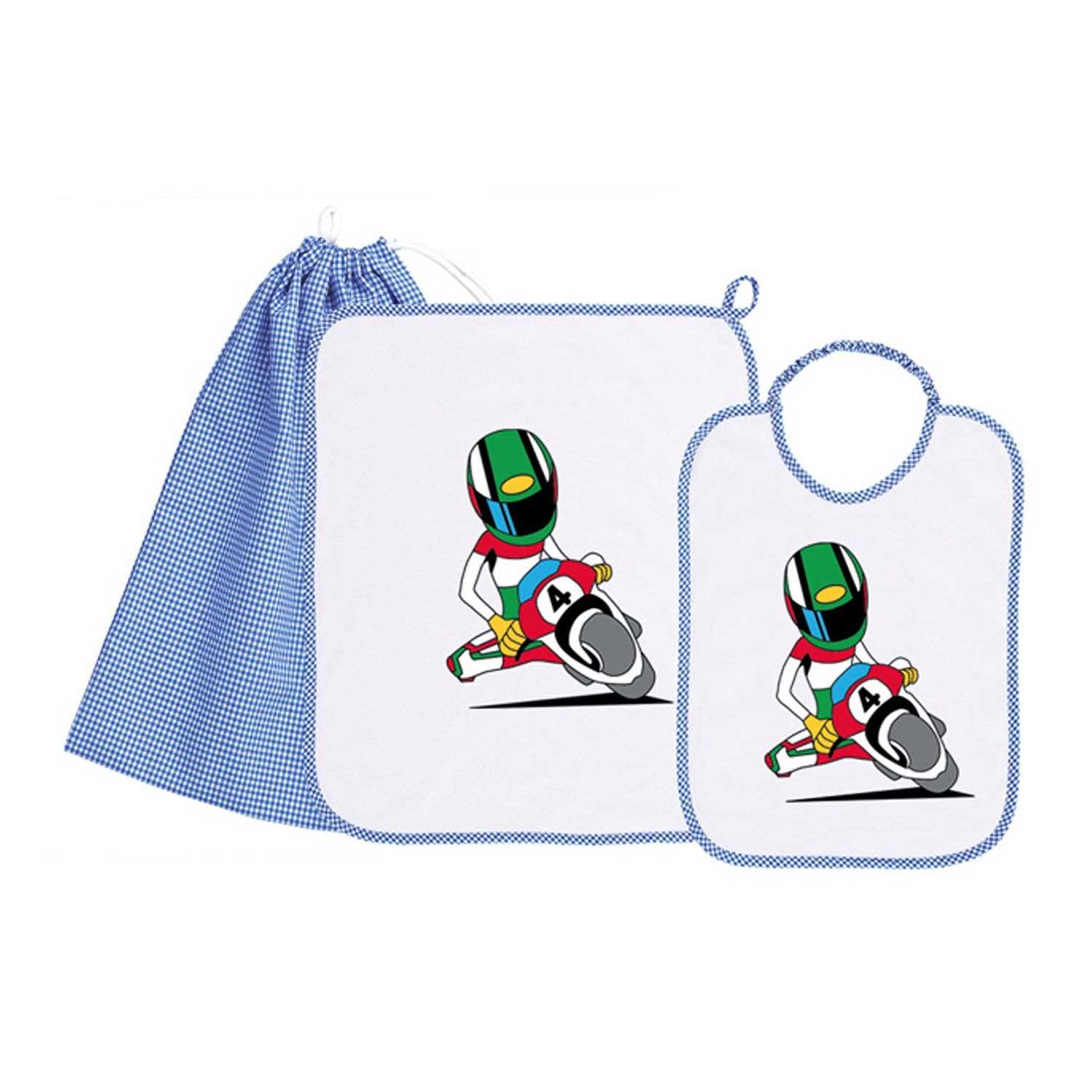 Siggi - Set Asilo Bimbo 3pz Asciugamano Sacchetta Bavaglino - Image 4