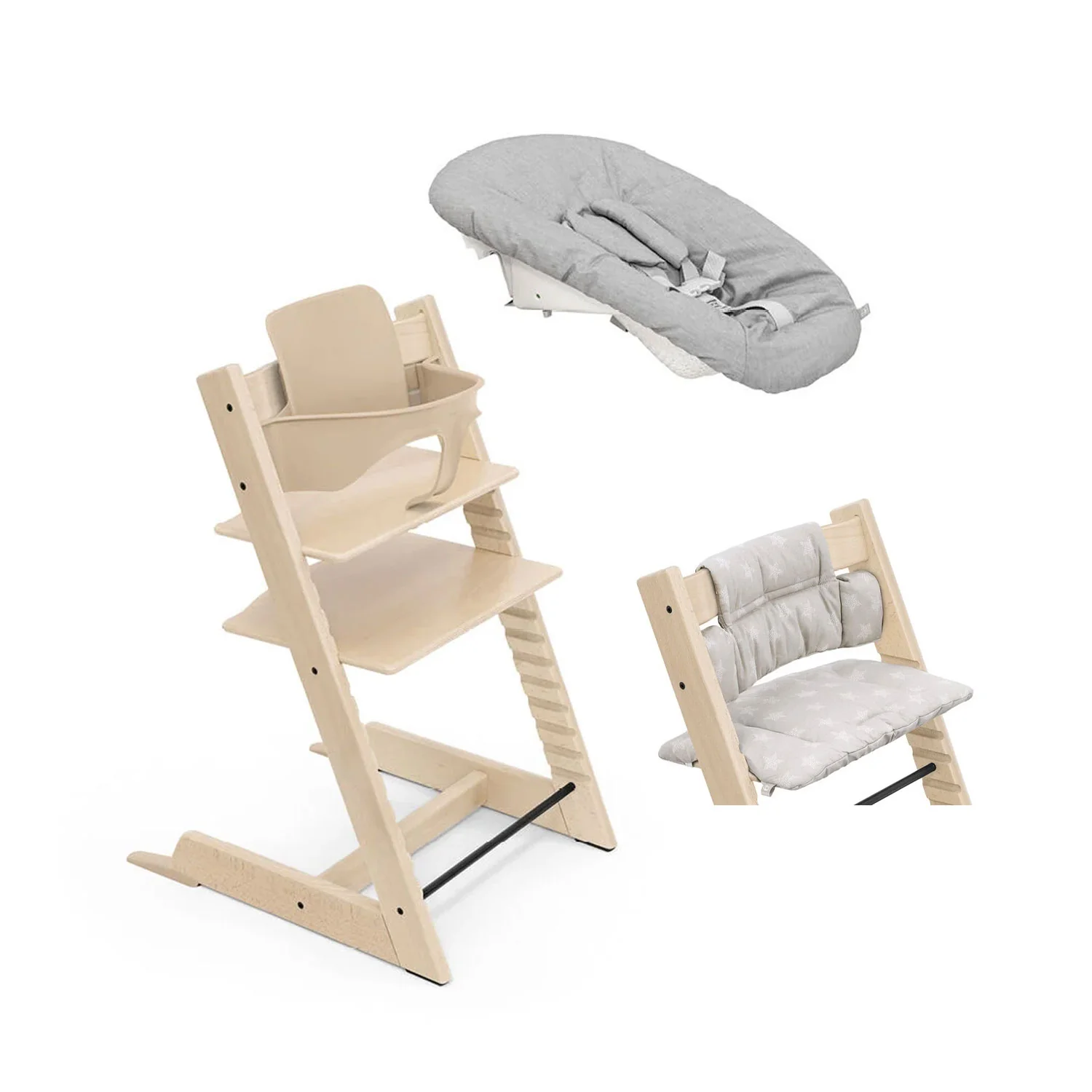 Stokke - Sedia Tripp Trapp + Baby Set + Newborn Set + Cuscino