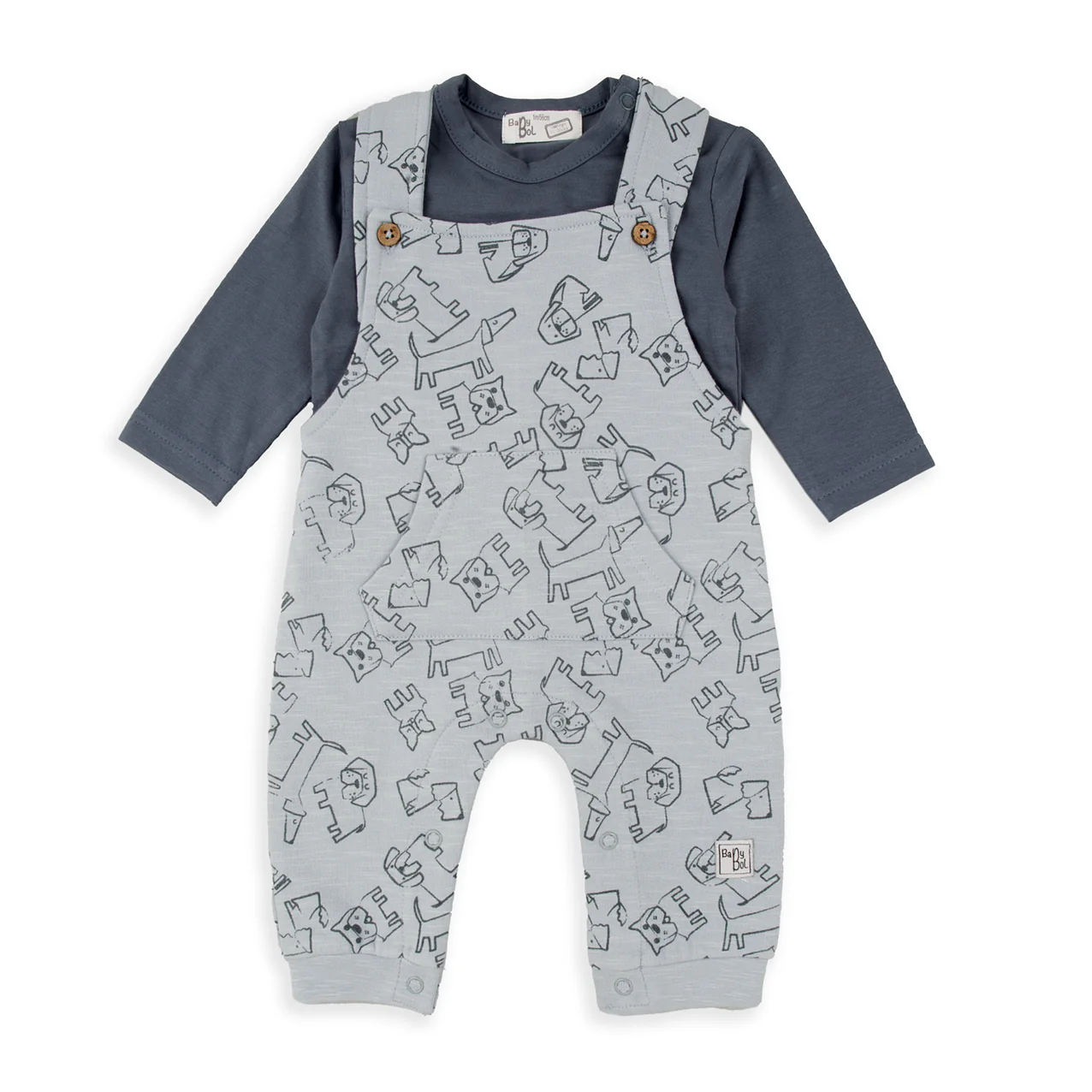 Wonderlife - Completo Bimbo 2 Pezzi Salopette E Maglietta Doggies 250838